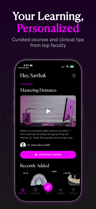 MOD Pro app — personalized home screen